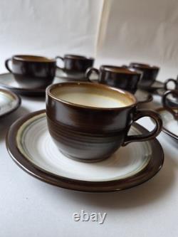 Ensemble de thé et de café en châtaignier franciscain vintage fabriqué en Angleterre Interpace vers 1980