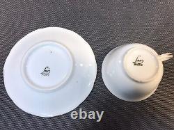 Ensemble de thé ou de café en porcelaine de Limoges vintage avec accents dorés