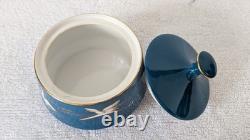 Ensemble de thé ou de café vintage en bleu sarcelle avec un motif de grues Fabriqué en Chine