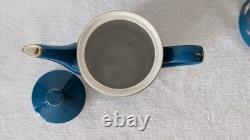 Ensemble de thé ou de café vintage en bleu sarcelle avec un motif de grues Fabriqué en Chine