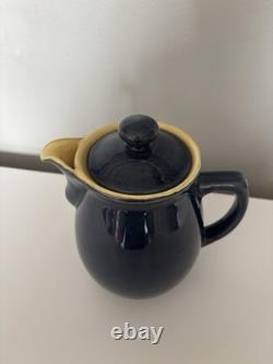 Ensemble de théière, cafetière et pichet à lait en grès vintage Denby Cottage Blue en très bon état