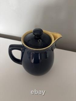 Ensemble de théière, cafetière et pichet à lait en grès vintage Denby Cottage Blue en très bon état