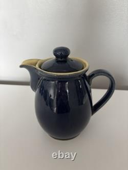 Ensemble de théière, cafetière et pichet à lait en grès vintage Denby Cottage Blue en très bon état