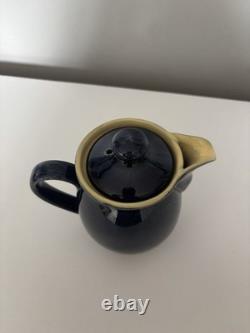 Ensemble de théière, cafetière et pichet à lait en grès vintage Denby Cottage Blue en très bon état