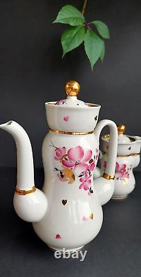 Ensemble de théière en porcelaine LFZ Lomonosov vintage russe URSS des années 1970 PRINTEMPS