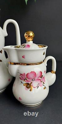 Ensemble de théière en porcelaine LFZ Lomonosov vintage russe URSS des années 1970 PRINTEMPS