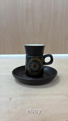 Ensemble de vaisselle et de café vintage Denby Arabesque années 1970, 24 pièces en grès rétro