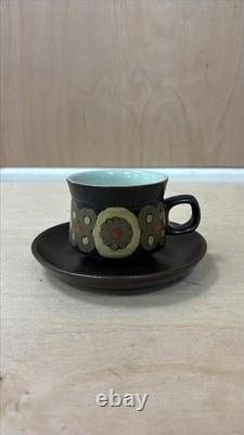 Ensemble de vaisselle et de café vintage Denby Arabesque années 1970, 24 pièces en grès rétro