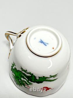 Ensemble tasse et soucoupe en porcelaine verte de Meissen avec dragon Ming vintage, 1er choix