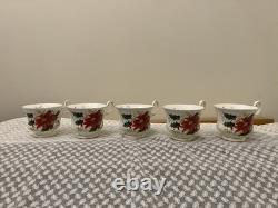 Ensemble vintage Royal Albert Poinsettia de théière, cafetière, service à thé et crémier