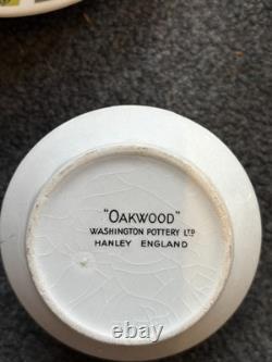 Ensemble vintage de 15 pièces des années 1960 Washington Oakwood en grès ferreux, service à thé/café, ÉTAT MINT