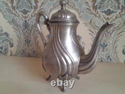 Ensemble vintage de cafetière, crémier, sucrier, Melchior URSS années 1980