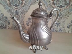 Ensemble vintage de cafetière, crémier, sucrier, Melchior URSS années 1980