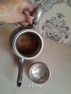 Ensemble vintage de cafetière, crémier, sucrier, Melchior URSS années 1980