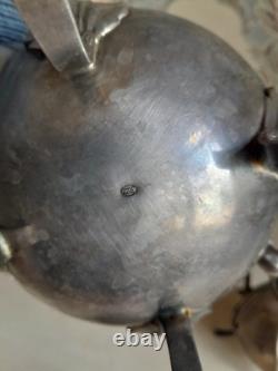 Ensemble vintage de cafetière, crémier, sucrier, Melchior URSS années 1980