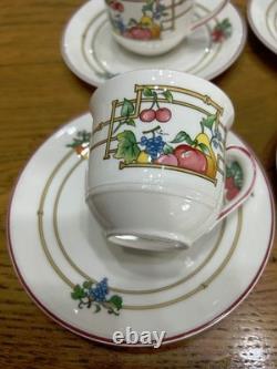 Ensemble vintage de six tasses à thé/café et soucoupes Villeroy & Boch, non utilisées