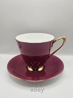 Ensemble vintage tasse à café et soucoupe Royal Albert Gaiety des années 1950 en porcelaine fine à la cendre d’os