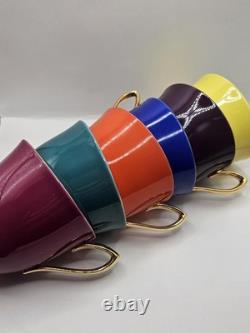 Ensemble vintage tasse à café et soucoupe Royal Albert Gaiety des années 1950 en porcelaine fine à la cendre d’os