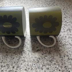 Ensemble vintage tasse à café et soucoupe Susie Cooper Carnaby Daisy en porcelaine à la cendre d’os