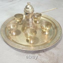 Ensembles Tea Vintage Arabic Sauser Cooper Coffee Cup Brass Pure Rar