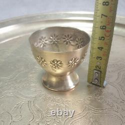 Ensembles Tea Vintage Arabic Sauser Cooper Coffee Cup Brass Pure Rar