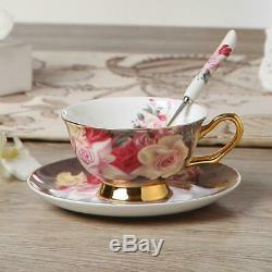 Europe Vintage Rose Bone China Café Set En Porcelaine Britannique Tea Set Pot En Céramique