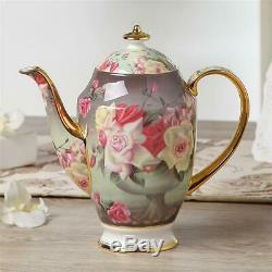 Europe Vintage Rose Bone China Café Set En Porcelaine Britannique Tea Set Pot En Céramique