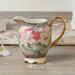 Europe Vintage Rose Bone China Café Set En Porcelaine Britannique Tea Set Pot En Céramique