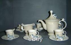 Exceptionnel Vintage 14 Pièces À La Retraite Lladro Set Café Thème Chiens Puppy Rare