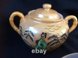 Fukagawa Nippon Coffee/ Tea Set Vintage 50 ́s. Marque Marquée Fukagawa