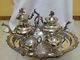 Gorgeou Vintage Victorian Eton Silver Plate Lrg 5pc Footed Coffee / Tea Set Withtray