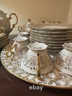 HAUS DRESDEN Ensemble de café en style baroque en or 24KT pour 6 personnes. VoirDesc