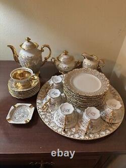 HAUS DRESDEN Ensemble de café en style baroque en or 24KT pour 6 personnes. VoirDesc