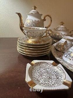 HAUS DRESDEN Ensemble de café en style baroque en or 24KT pour 6 personnes. VoirDesc
