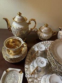 HAUS DRESDEN Ensemble de café en style baroque en or 24KT pour 6 personnes. VoirDesc