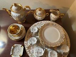 HAUS DRESDEN Ensemble de café en style baroque en or 24KT pour 6 personnes. VoirDesc