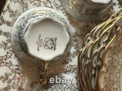 HAUS DRESDEN Ensemble de café en style baroque en or 24KT pour 6 personnes. VoirDesc