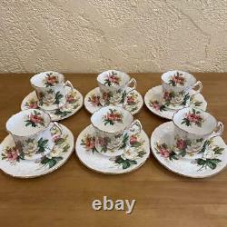 Hammersley Cup & Saucer Set De 6 Bone Chine England Flower Tea Café Vintage
