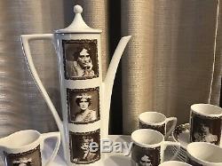 Idoles De Portmeirion Des Années 1970 De La Scène Café Mis En Valeur Rare! Livraison USA Gratuite