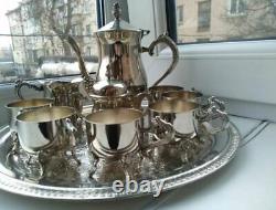 Incroyable Vintage Café Set 1960 Plaqué Argent 6 Personne Melchior