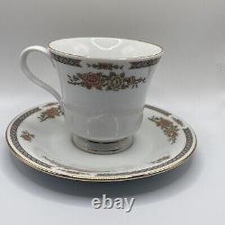 Liling Fine Chine Floral Yung Shen Tea Café Tasse & Saucer Set Sera Fait