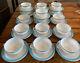 Lot De 16 Retro Vintage Pyrex Saucer Plates Cup Set Turquoise Blue Milk Glass