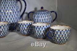 Lot De 9 Tasses De Café En Porcelaine Bleu Cobalt Vintage Lomonosov Ussr