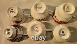 Lot Vintage Queens Porcelaine Anglais Bone Chine High Tea Coffee Cups Saucers Set