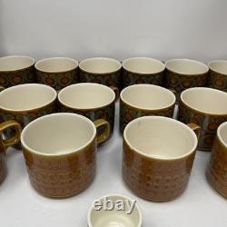 Lot de 21 tasses Hornsea Bronte et Saffron vintage des années 1970, 2 cafetières Saffron