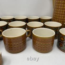 Lot de 21 tasses Hornsea Bronte et Saffron vintage des années 1970, 2 cafetières Saffron