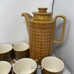 Lot de 21 tasses Hornsea Bronte et Saffron vintage des années 1970, 2 cafetières Saffron