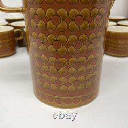 Lot de 21 tasses Hornsea Bronte et Saffron vintage des années 1970, 2 cafetières Saffron