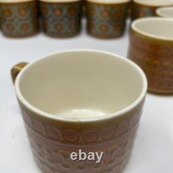 Lot de 21 tasses Hornsea Bronte et Saffron vintage des années 1970, 2 cafetières Saffron