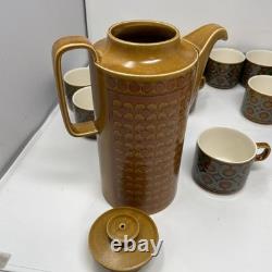 Lot de 21 tasses Hornsea Bronte et Saffron vintage des années 1970, 2 cafetières Saffron